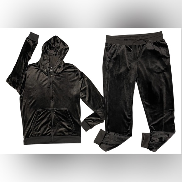 EURO JOY SPORTS EVERY DAY FLEECE HOODIE JOGGERS SET WOMEN BLACK COLOR SIZE LARGE - Picture 3 of 13